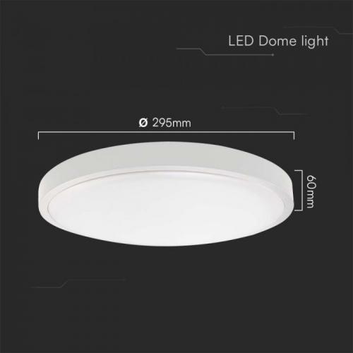 V-TAC - 24W LED Dome Light Round White Frame 4000K IP44 SKU: 76191