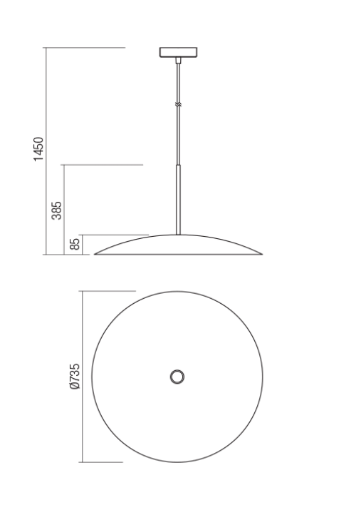 REDO GROUP - pendant luminaire  CYMBAL 01-1744 SU E27 D730 SANDED BLACK/GOLD INSIDE