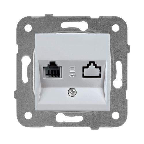 PANASONIC - Телефонна розетка Panasonic Kare сив WKTT04022SL‐EU1