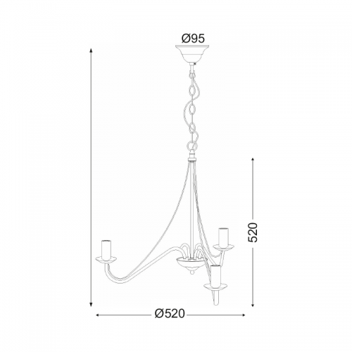 ACA LIGHTING - pendant luminaire PALMYRA  DLA0013 3XE14