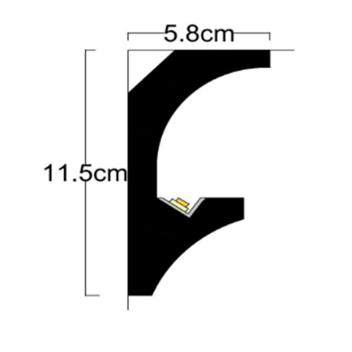 ADORN - Декоративен корниз за индиректно-осветление LD -01.2L LightForm™ 5.8 x 11.5 x 200 cm