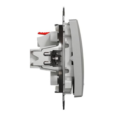 SCHNEIDER ELECTRIC - SDD113101L Еднополюсен ключ синя индикация Sedna Design & Elements, 10А 250V, алуминий, безвинтово свързване
