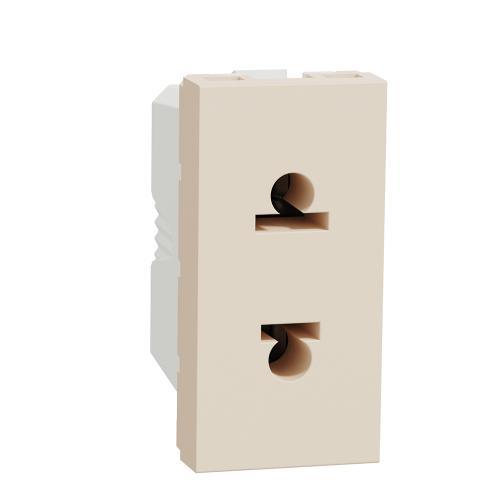 SCHNEIDER ELECTRIC - NU302044 Контактен излаз слонова кост евроамерикански стандарт 2P 16A - 250V New Unica винтово свързване