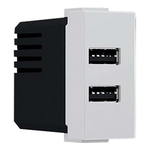 ACA LIGHTING - Двойна USB розетка, едномодулна MODYS Слонова кост 10101412823