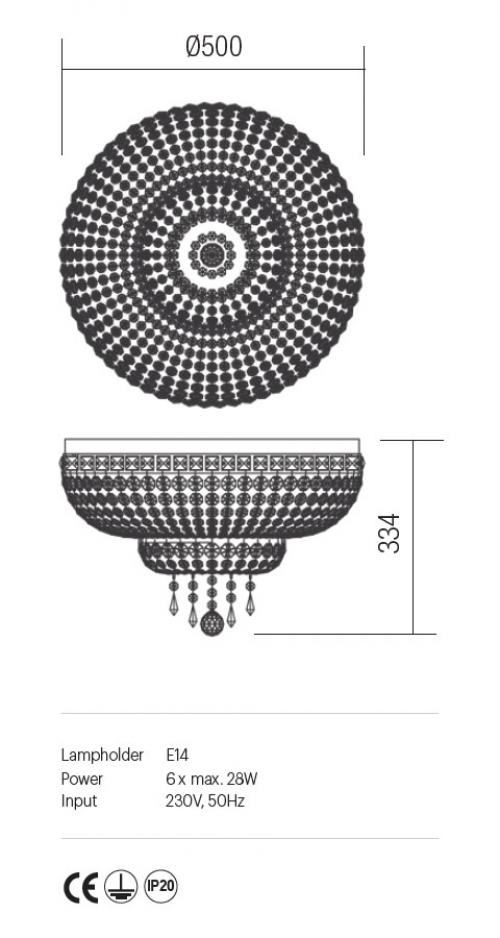 REDO GROUP - Плафон QUEEN  IQN CL6 10 60  PL 6X28W E14 CHROME 