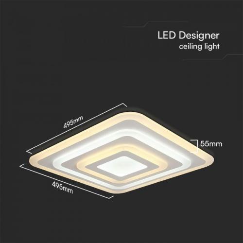 V-TAC - 77W  LED Ceiling Lamp 3 Step Dimmable With Remote Control White Body IP20 SKU: 23396