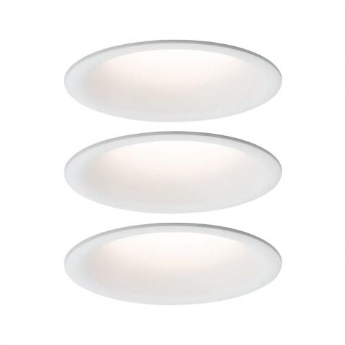PAULMANN - LED Луни (3бр.)  93415  CYMBAL Coin Basic Set ⚡ IP44 ⚡ round 77mm Coin ⚡ 3x6.7W ⚡ 3x430lm⚡ 230V ⚡ dimmable ⚡ 2700K ✴ Бял мат