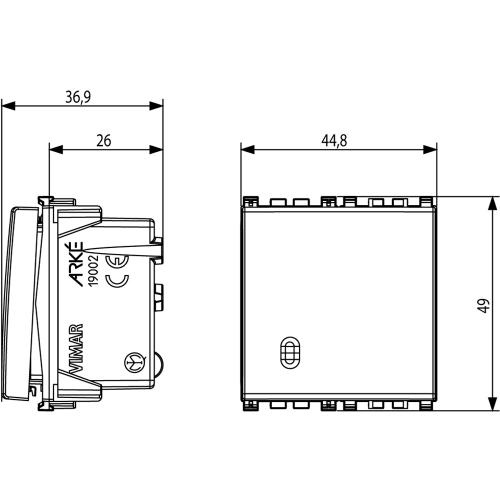 VIMAR - 19002.2.B - Ключ сх.1 20AX 2М бял ARKE