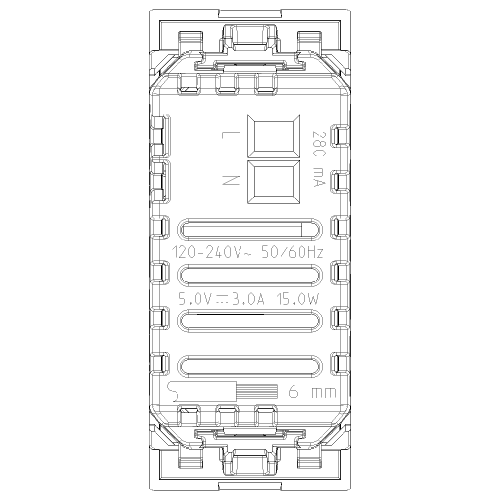 VIMAR - 30292.CCC USB Модул Linea, C+C 15W 3A 5V 1M, Canvas