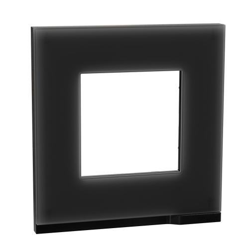SCHNEIDER ELECTRIC - NU600286 New Unica - cover frame - 1 gang - 1 x 2 modules - black glass