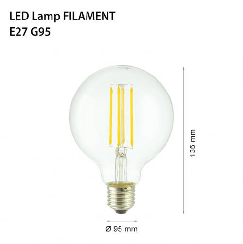 TNL - LED lamp FILAMENT E27 7W 2700K 360° G95