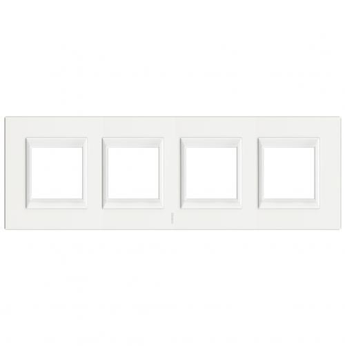 BTICINO - HA4802M4HHD rectangular cover plate 4х2modules - Monochrome white - metal