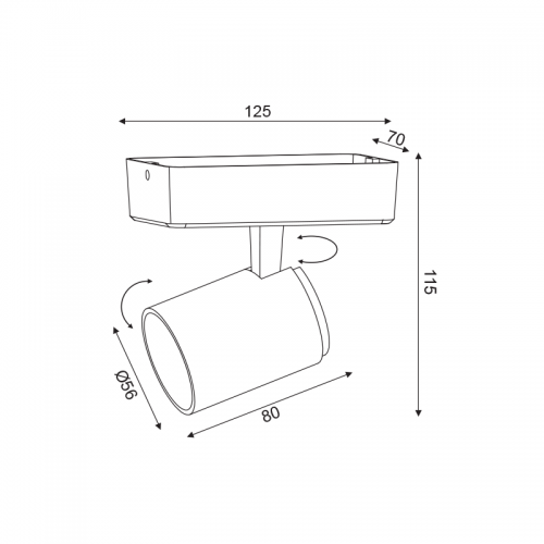 ACA LIGHTING - Спот RA311S13WG 1XGU10 WHITE ALUMINUM 13Χ7Χ12CM