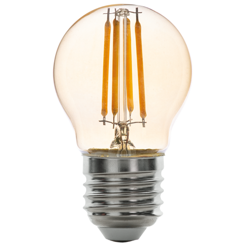 ULTRALUX - LFG42725D LED filament топка, димираща, 4W, E27, 2500K, 220V AC, амбър