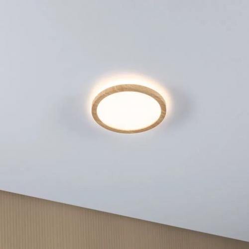 PAULMANN - LED Панел  71027  LED Panel Atria Shine Backlight IP44 rund 190mm ◾11,2W ◾850lm◾ 3000K✴Дърво 