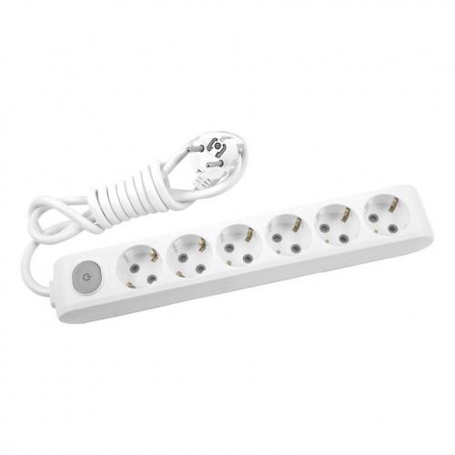 PANASONIC - 6x Socket 2P+E, With Child Protection and Switch, 5m Cord  WLTA0465-2WH