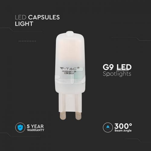 V-TAC - 2.2W 230V G9 bulb SAMSUNG chip 4000K SKU: 20479 