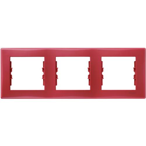 SCHNEIDER ELECTRIC - SDN5800541 Sedna - horizontal 3-gang frame - red