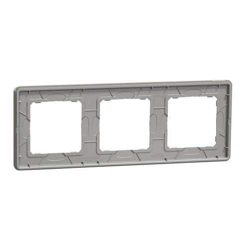SCHNEIDER ELECTRIC - SDD371803 Sedna Elements - horizontal 3-gang frame - scrached bronze