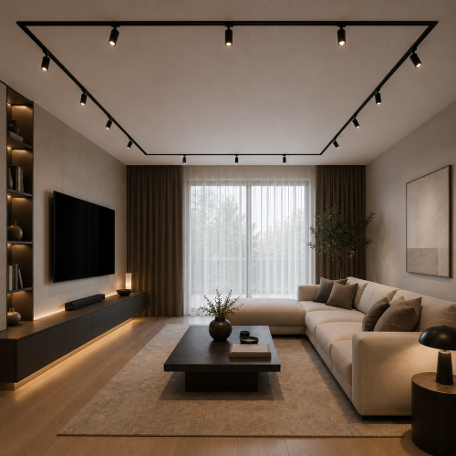 ACA LIGHTING - Трифазна шина за вграждане 3м. черно 4WRE3MB