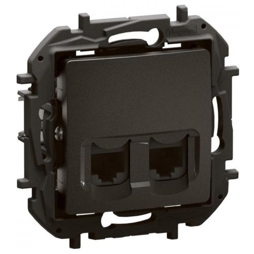 LEGRAND - Socket 2xRJ45 cat. 5e UTP Black Niloe New NP4331BK