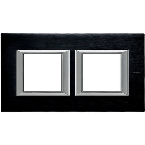 BTICINO - HA4802M2HXS Двойна рамка 2х2М anthracite brushed метална правоъгълна Axolute