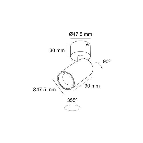 POLARIS LIGHTING - LED Спот ROLL Ø47,5/H90mm 8W 3000K 600lm 40° бял с черно 1112