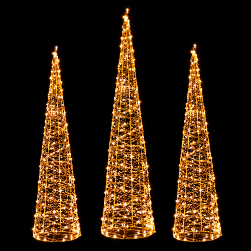 ACA LIGHTING - LED Christmas Decorative Cone, 300 LED, 80 cm, IP44 LEDCONE80