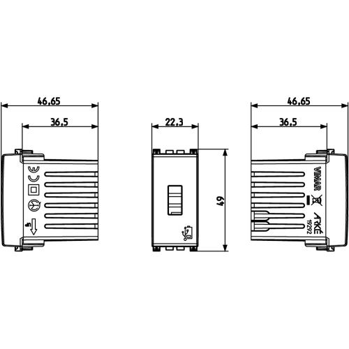 VIMAR - 19292.M - USB supply unit 5V 1,5A 1M Metal