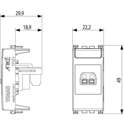 VIMAR - 19583.B - Speaker connector white