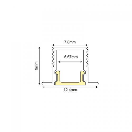 ACA LIGHTING - Алуминиев профил бял за лед лента за вграждане прав 2м.ERIN P189UW