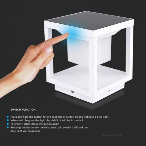 V-TAC - LED Соларен Стълб Бял 3000К SKU: 6806 