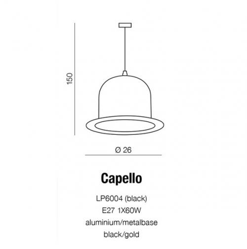AZZARDO - CAPELLO LP 6004 aluminium/ metal base black/gold