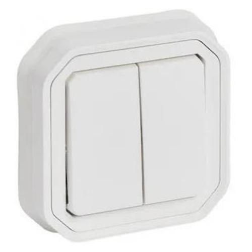 LEGRAND - 1-pole 2-circuits switch/button monobloc for flush mounting color White IP55 Plexo New 69855L