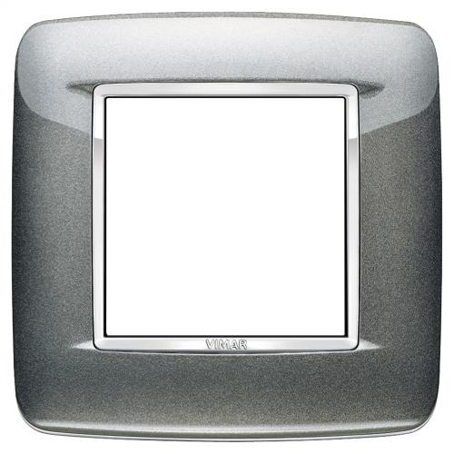 VIMAR - 20672.C09 - Eikon Chrome Round Рамка 2М немски стандарт Metallic Atlantic grey