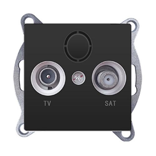 ACA LIGHTING - PRIME TV-SAT SOCKET THROUGH-LINE MALE & F CONNECTOR SURGE PROTECTION IP20 MATT ANTHRACITE 1000114305