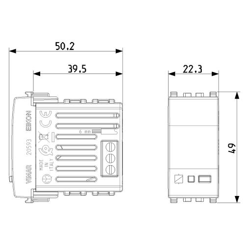 VIMAR - 20593.N - Безконтактен контакт, поддържа Bluetooth и Zigbee цвят Алуминий EIKON