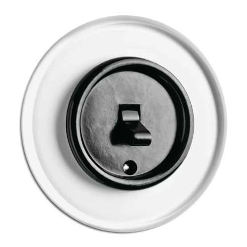 THPG - Единична рамка бяло стъкло 82mm Ø Duroplast Bakelite 100609