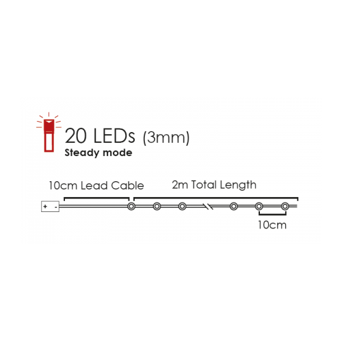 ACA LIGHTING - LED STRING LIGHTS WITH SILVER COPPER WIRE,  warm white light, IP20  XSW20WW2ASNOW