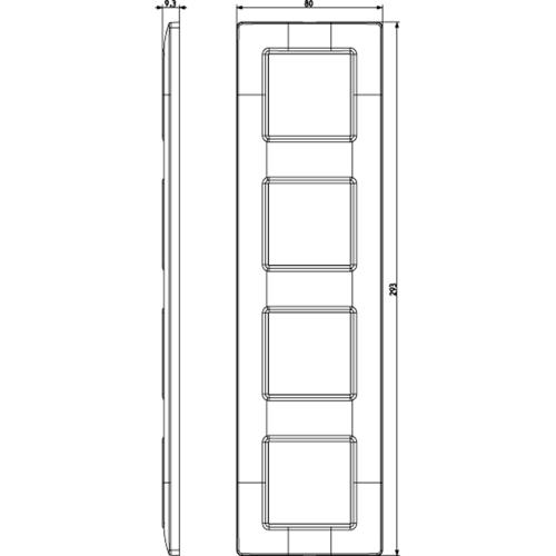 VIMAR - 14669.43 - Plate 8M (2+2+2+2) 71mm Reflex amber