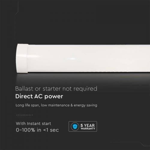 V-TAC - 38W LED Plastic Grill Fitting 150cm Fast Connect & Cable 155 lm/W 3000K SKU: 20365 