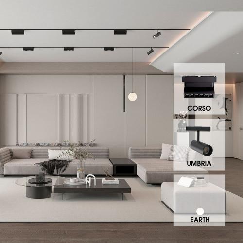 VIVALUX - SLIM25 Магнитен LED спот UMBRIA  12W Черен  3000K 800lm VIV004910