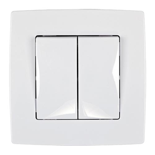 ELMARK - 190051 - TWO BUTTONS TWO WAY SWITCH WHITE METALLIC CITY 