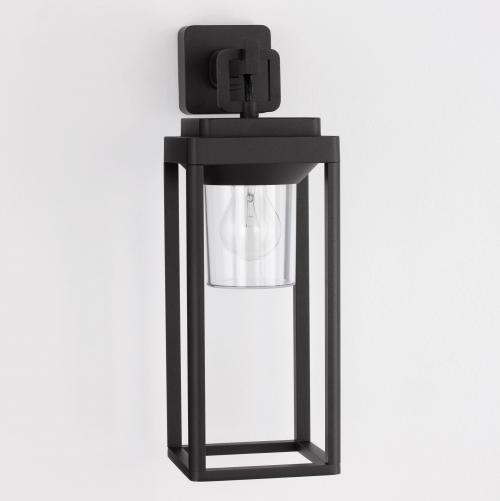 NOVA LUCE - Влагозащитен аплик  Д:14.5, Ш:20.5, В:43 см.   9492500  FIGO ⚡ E27 ⚡ 1 х 12W ⚡ 100-240V ⚡ IP65 ✴ Тъмен антрацит/Черен  