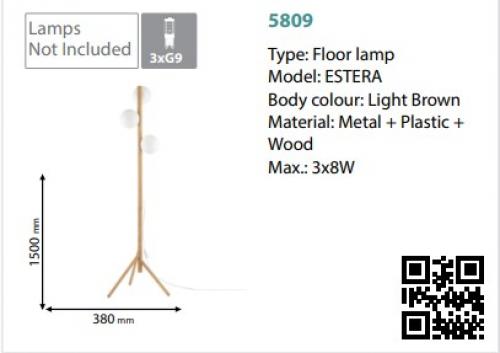 TKLighting - ЛАМПИОН ESTERA 3XG9 3x8W бяло/дърво 5809