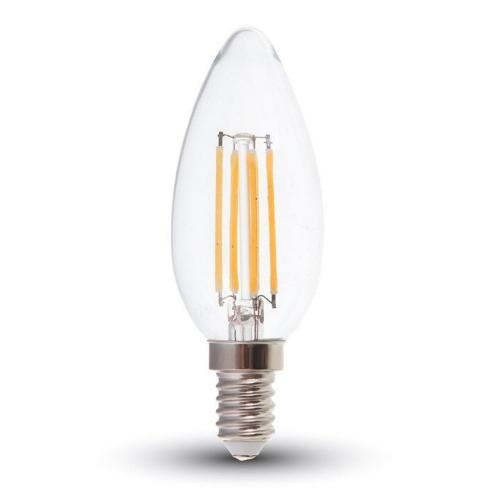 V-TAC - LED Крушка 6W Filament E14 Кендъл 4000К SKU: 7424