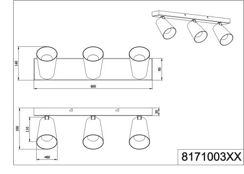 TRIO - SHARP – 817100332 excl. 3x GU10 · max. 10W