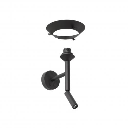 FARO - SAVOY Black structure wall lamp with LED reader Ref.20303+20310