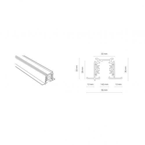 NOWODVORSKI -  CTLS RECESSED TRACK 1 M black 8692