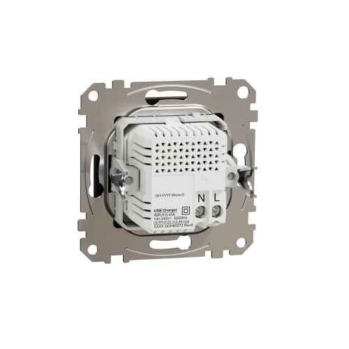 SCHNEIDER ELECTRIC - SDD181402 Sedna Design & Elements USB charging socket, A+C type, 2.4A, wenge